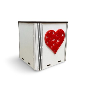 BOX MINI - SERCE AŻUROWE (CZERWONE/ZŁOTE)