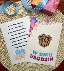 KARTKA OKOLICZNOŚCIOWA "W DNIU URODZIN-PREZENT"