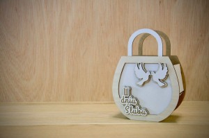BOX  TOREBKA MAŁA  "W DNIU ŚLUBU - GOŁĘBIE"